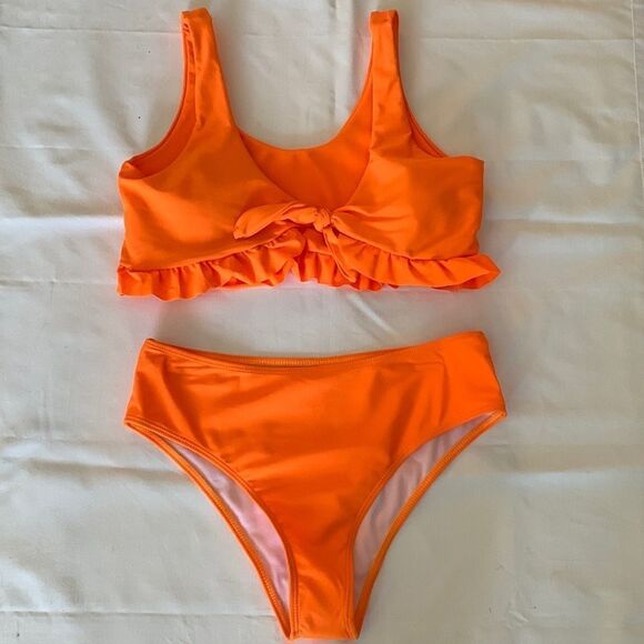 Shein LARGE NWOT two-piece orange swimsuit. - Picture 1 of 6